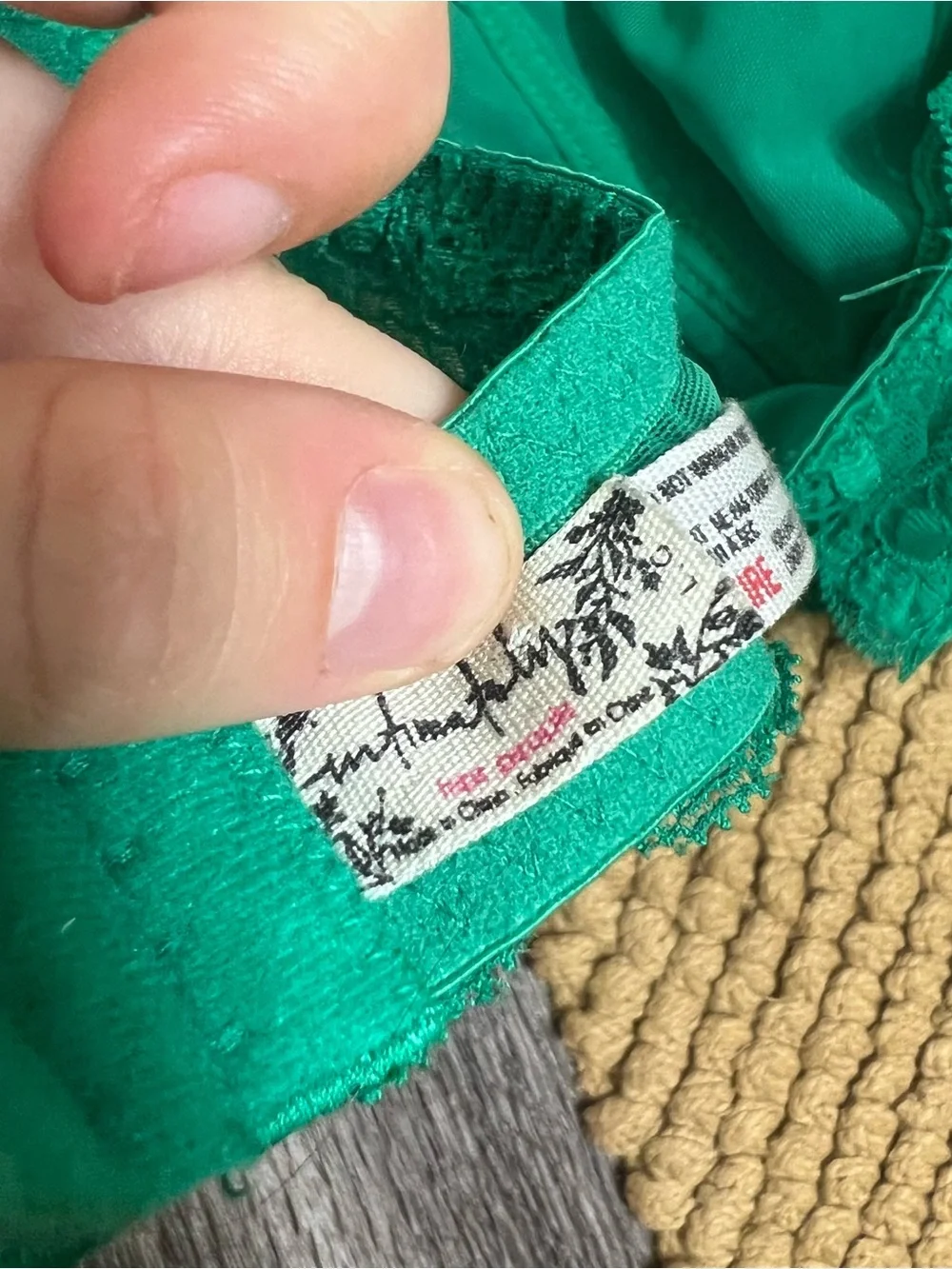 Intimately Free People green lace halter bralette bra cottage core emerald boho